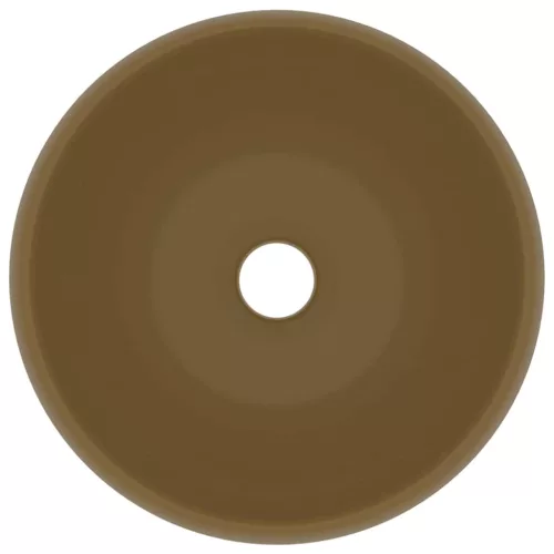  kerek matt krémszínű kerámia luxus mosdókagyló 40 x 15 cm