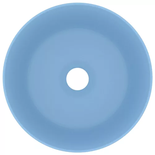  kerek matt világoskék kerámia luxus mosdókagyló 40 x 15 cm