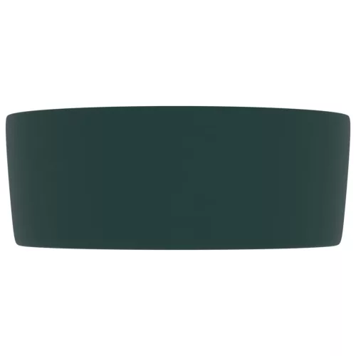 kerek matt sötétzöld kerámia luxus mosdókagyló 40 x 15 cm