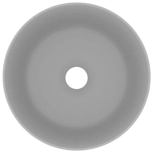  kerek matt világosszürke kerámia luxus mosdókagyló 40 x 15 cm