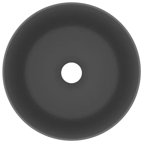  kerek matt sötétszürke kerámia luxus mosdókagyló 40 x 15 cm