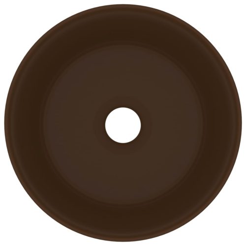  kerek matt sötétbarna kerámia luxus mosdókagyló 40 x 15 cm