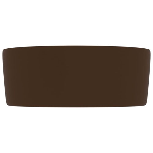  kerek matt sötétbarna kerámia luxus mosdókagyló 40 x 15 cm