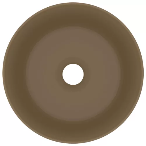  kerek matt krémszínű kerámia luxus mosdókagyló 40 x 15 cm