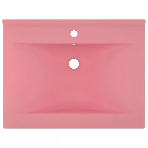  matt rózsaszín kerámia luxus mosdókagyló csapfurattal 60x46 cm