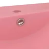  matt rózsaszín kerámia luxus mosdókagyló csapfurattal 60x46 cm