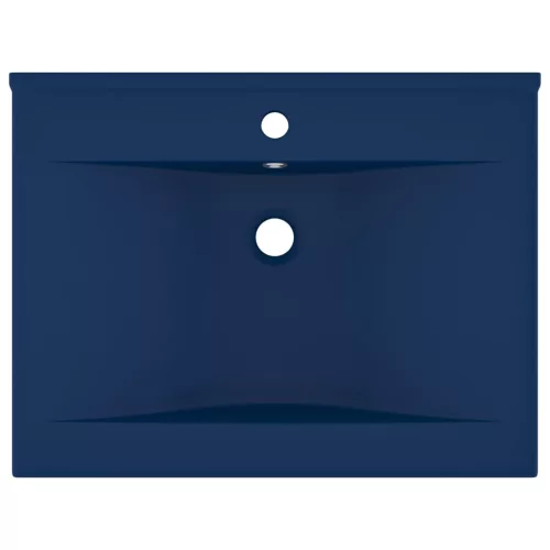  matt sötétkék kerámia luxus mosdókagyló csapfurattal 60 x 46 cm