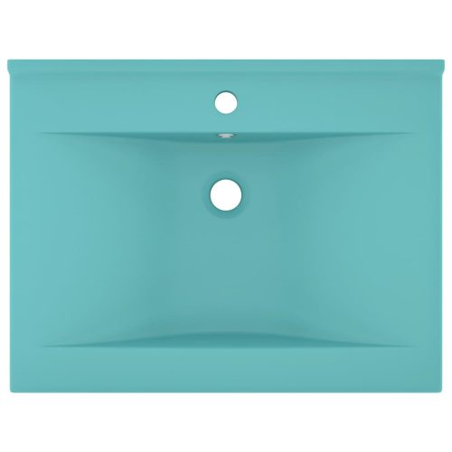  matt világoszöld kerámia luxus mosdó csaptelepfurattal 60x46 cm