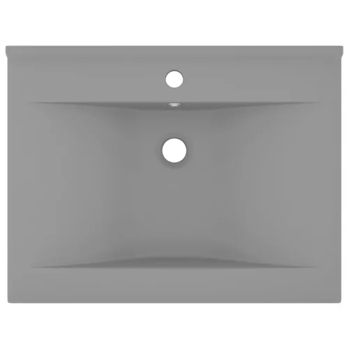  matt világosszürke kerámia luxus mosdó csapfurattal 60 x 46 cm