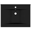  matt fekete kerámia luxus mosdókagyló csapfurattal 60x46 cm