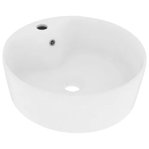  matt fehér luxus kerámia mosdókagyló túlfolyóval 36 x 13  cm