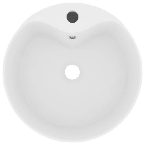  matt fehér luxus kerámia mosdókagyló túlfolyóval 36 x 13  cm