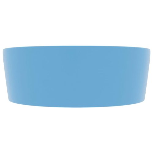  matt világoskék luxus kerámia mosdókagyló túlfolyóval 36x13  cm