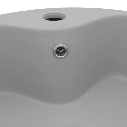  matt világosszürke luxus kerámia mosdókagyló túlfolyóval 36x13 cm