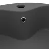  matt sötétszürke luxus kerámia mosdókagyló túlfolyóval 36x13 cm