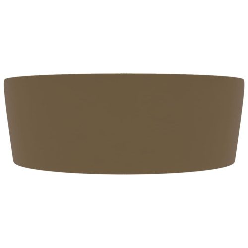  matt krémszínű luxus kerámia mosdókagyló túlfolyóval 36 x 13 cm