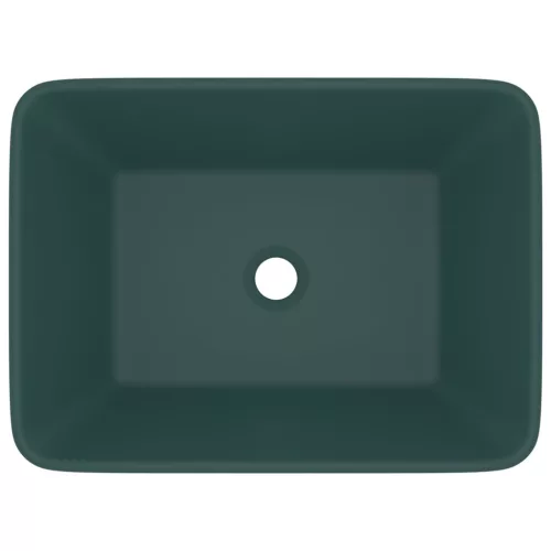  matt sötétzöld kerámia luxus mosdókagyló 41x30x12 cm
