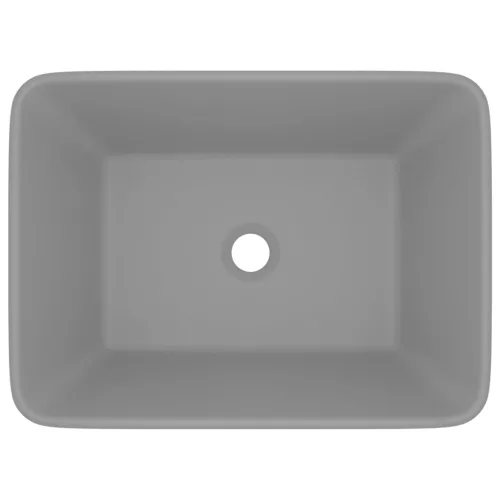  matt világosszürke kerámia luxus mosdókagyló 41x30x12 cm