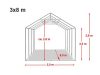 Party šator 3x8m-PROFESSIONAL DELUXE 500g/m2-pojačana konstrukcija krova