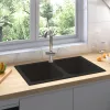  Konyhai mosogató Fekete 76 x 48 x 30 cm Vízjáték és gyanta
