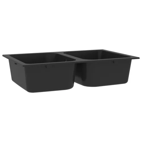  Konyhai mosogató Fekete 76 x 48 x 30 cm Vízjáték és gyanta