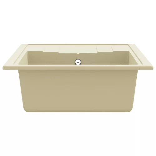  bézs gránit ovális konyhai mosogatótálca túlfolyóval