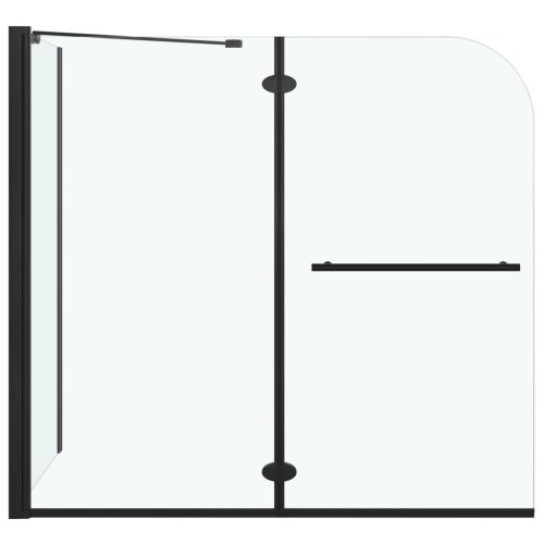  fekete ESG zuhanykabin összecsukható ajtóval 120x68x130 cm