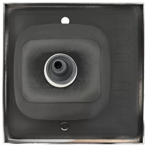  ezüst rozsdamentes acél lefolyós konyhamosogató 600x600x155 mm