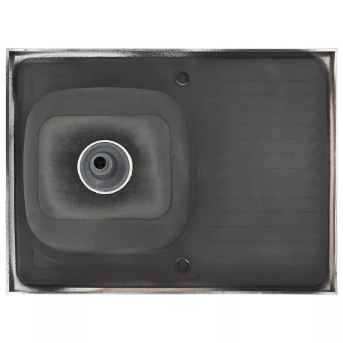  ezüst rozsdamentes acél lefolyós konyhamosogató 800x600x155 mm