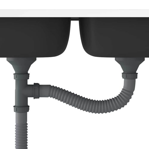  ezüst rozsdamentes acél dupla konyhamosogató 800 x 600 x 155 mm