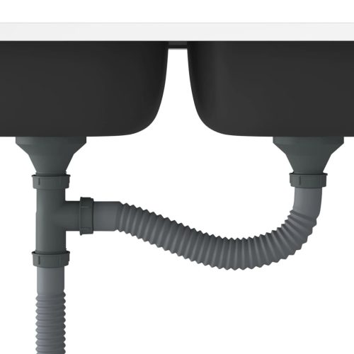  ezüst rozsdamentes acél dupla konyhamosogató 1200x500x155 mm