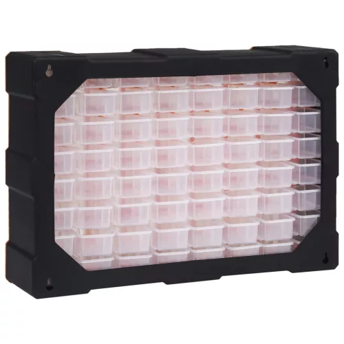  többfiókos szervező 64 fiókkal 52 x 16 x 37,5 cm