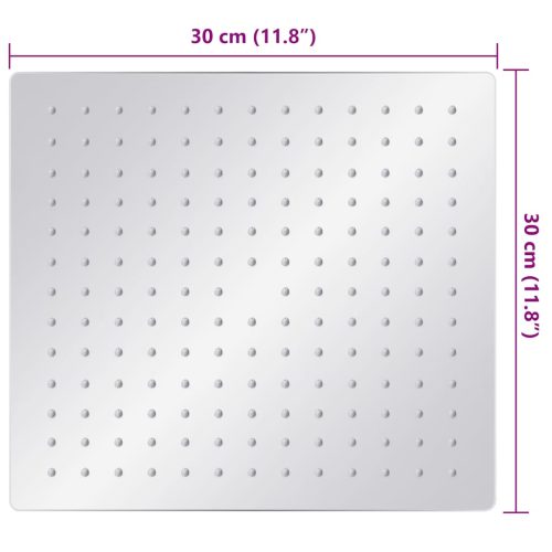  négyszögletes rozsdamentes acél esőztető zuhanyrózsa 30x30 cm 