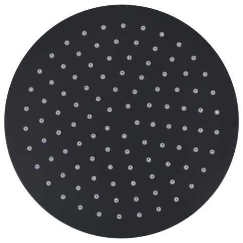  fekete kerek rozsdamentes acél esőztető zuhanyfej 25 cm 