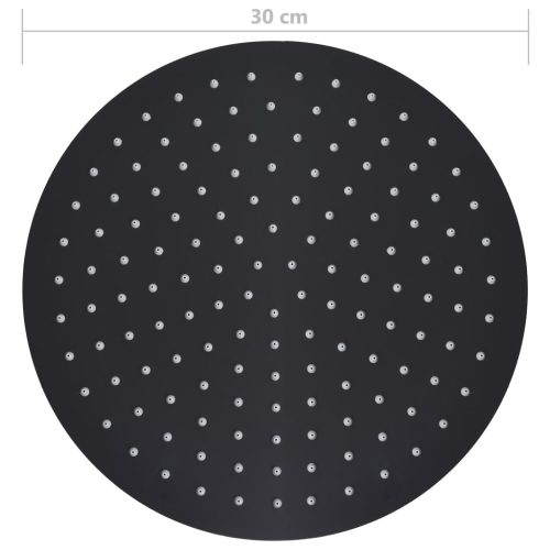  fekete kerek rozsdamentes acél esőztető zuhanyfej 30 cm 