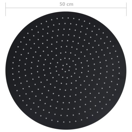  fekete kerek rozsdamentes acél esőztető zuhanyfej 50 cm 