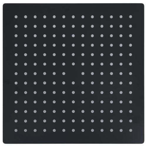  fekete négyszögletes rozsdamentes acél esőztető zuhanyfej 30x30 cm 