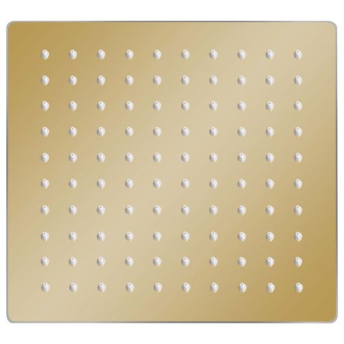  aranyszínű négyszögletes rozsdamentes acél esőztető zuhanyfej 20x20 cm 