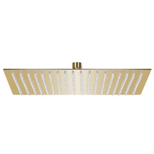  aranyszínű négyszögletes rozsdamentes acél esőztető zuhanyfej 50x50 cm 