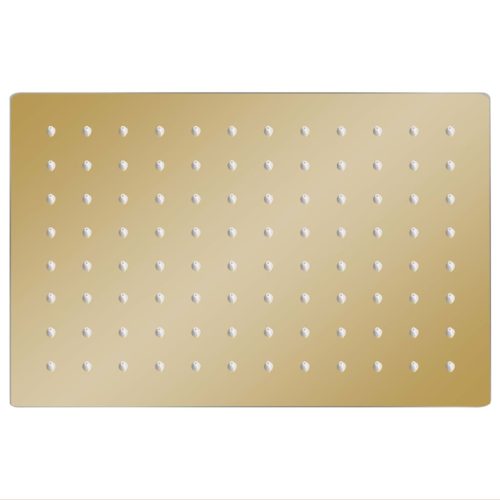  aranyszínű négyszögletes rozsdamentes acél esőztető zuhanyfej 30x20 cm 