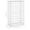  horganyzott acél gabion fal fedéllel 60 x 30 x 100 cm