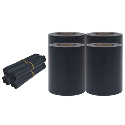  4 db matt sötétszürke PVC árnyékoló kerítés 35 x 0,19 m