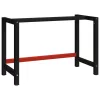  fekete és piros fém munkapadváz 120 x 57 x 79 cm
