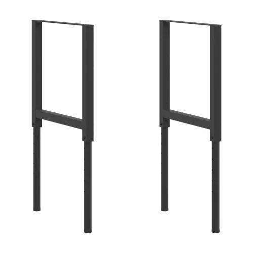  2 db fekete állítható fém munkapadváz 55 x (69-95,5) cm