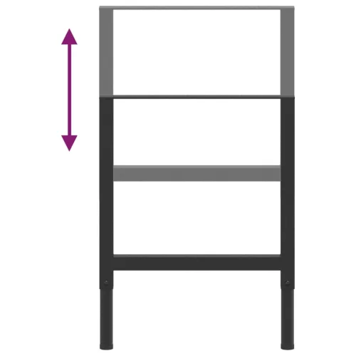  2 db fekete állítható fém munkapadváz 55 x (69-95,5) cm
