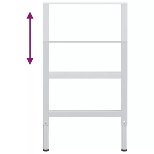  2 db szürke állítható fém munkapadváz 55 x (69-95,5) cm
