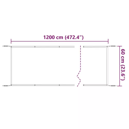  kék oxford-szövet függőleges napellenző 60x1200 cm
