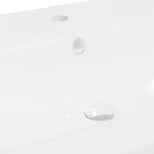  fehér kerámia beépíthető mosdókagyló csapteleppel 61x39x18 cm