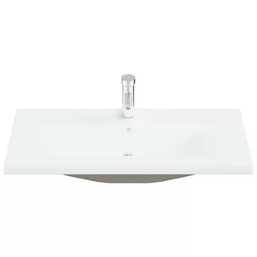  fehér kerámia beépíthető mosdókagyló csapteleppel 91x39x18 cm