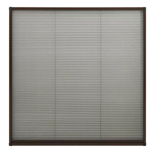  barna alumínium pliszé ablakszúnyogháló 120 x 120 cm